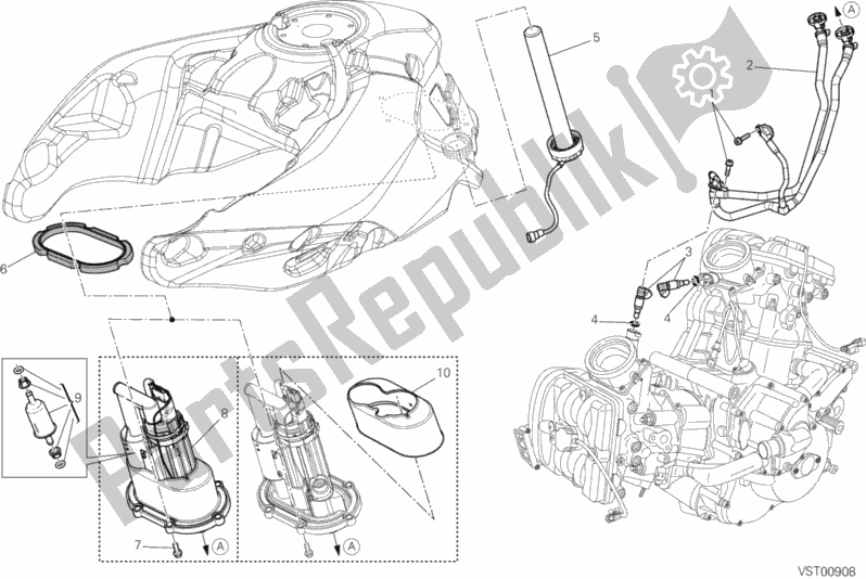 Todas as partes de Bomba De Combustivel do Ducati Multistrada 1200 S Touring USA 2012